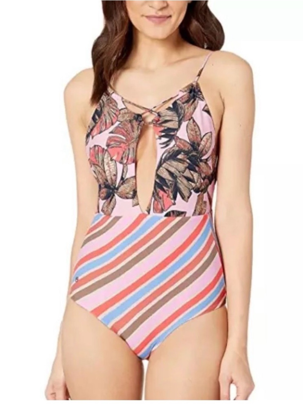 Maaji‎ L27954 Reversible Cor De Rosa One-Piece Cheeky Swimsuit Floral Medium